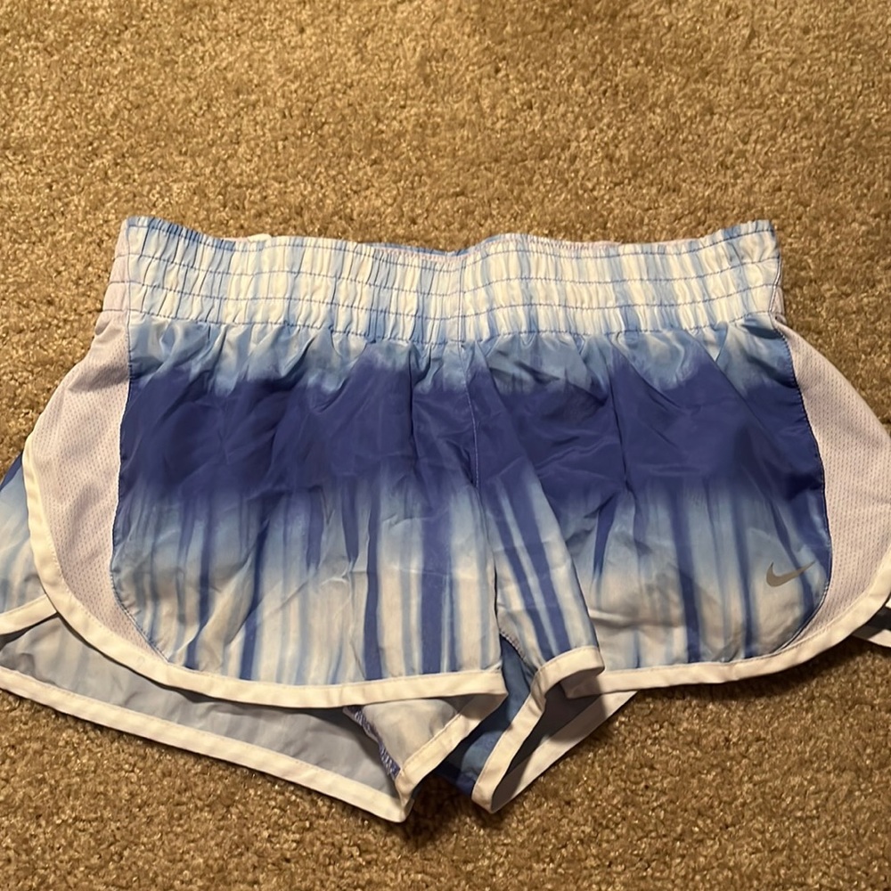 Blue tie dye NIKE athletic shorts